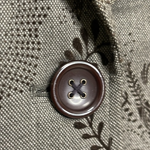 Women’s Bob Mackie Studio Gray w/ Black Velvet Floral 2 Button Blazer Size 8 - Picture 8 of 12